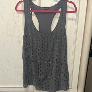 Express Charcoal Studded Tank Top